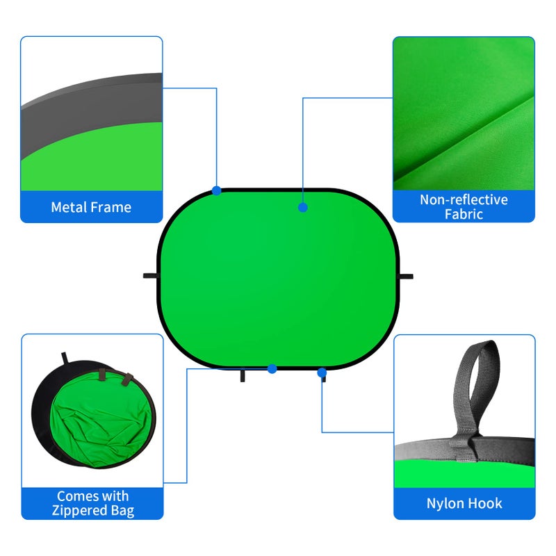Selens 59x39.3 inches Green Screen Backdrop for Photography, 2-in-1 Collapsible Backdrop with Carry Bag for YouTube Videos Photo Studio Props - Image 4